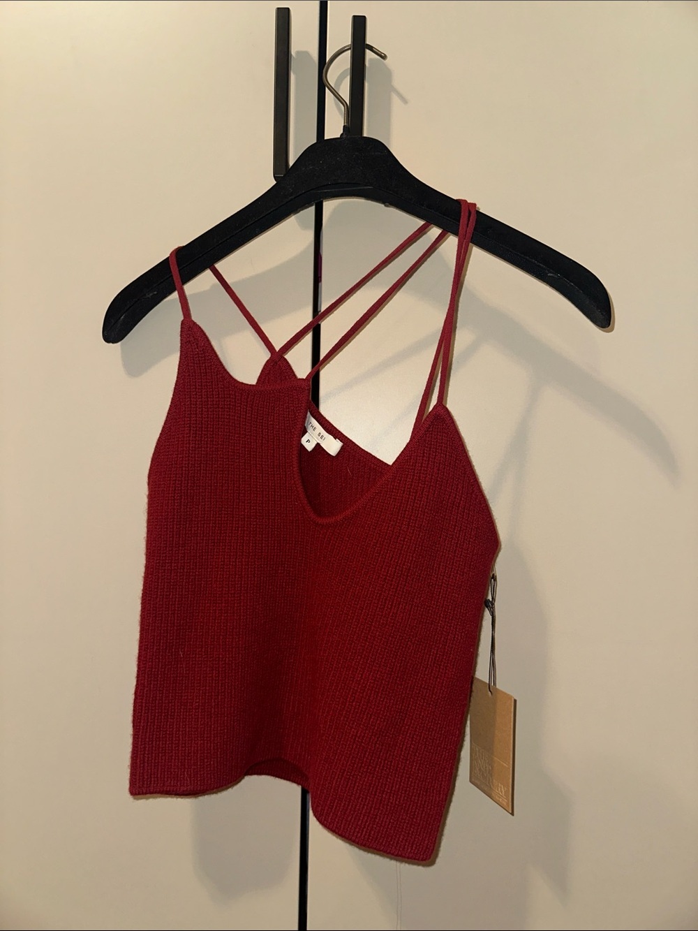 The Sei Women’s Strappy Knit Cami Tank Top - Red Size P